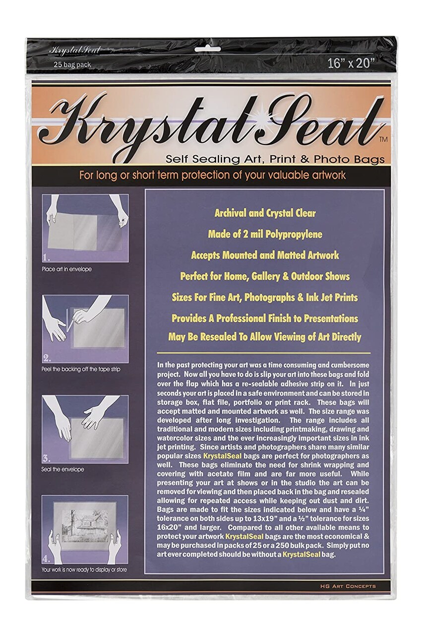 Creative Mark Krystal Seal ATC Art and Photo Bags - Archival Polyethylene Sealing Bags for Paintings, Artwork and Photo Storage
